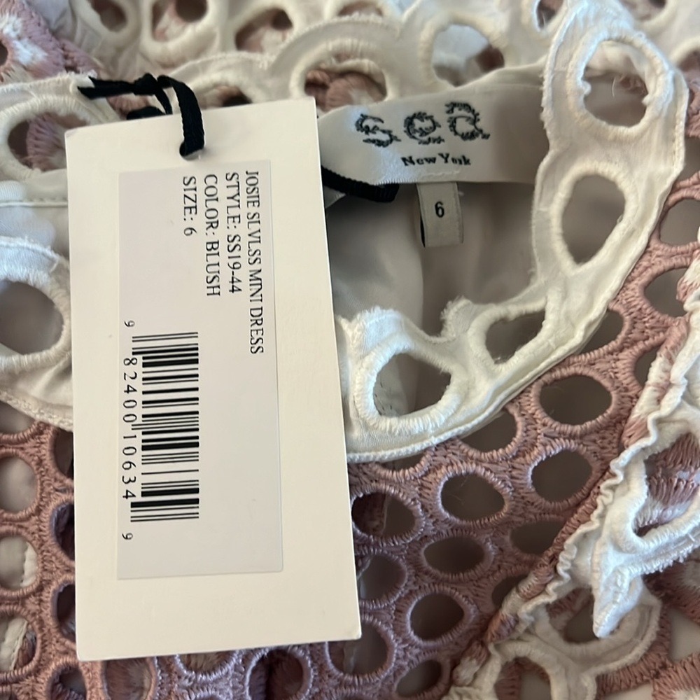 Sea New York Josie Pink Crochet Lace Tiered Mini Dress NWT - Picture 8 of 8